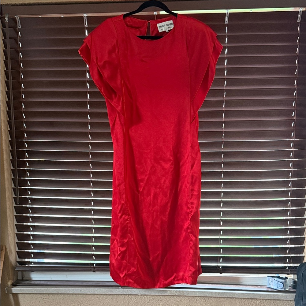 Pierre Cardin Red Satin Dress